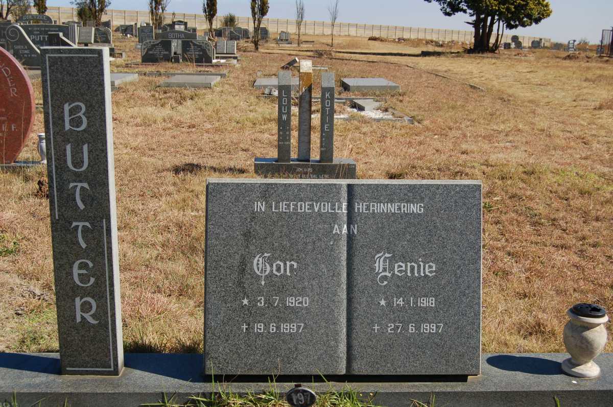 BUTTER Cor 1920-1997 &amp; Lenie 1918-1997