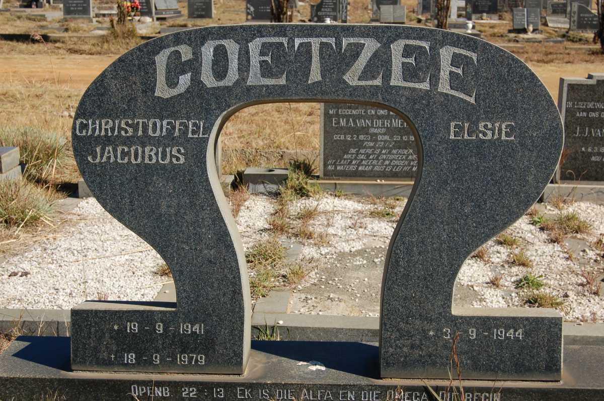 COETZEE Christoffel Jacobus 1941-1979 &amp; Elsie 1944-