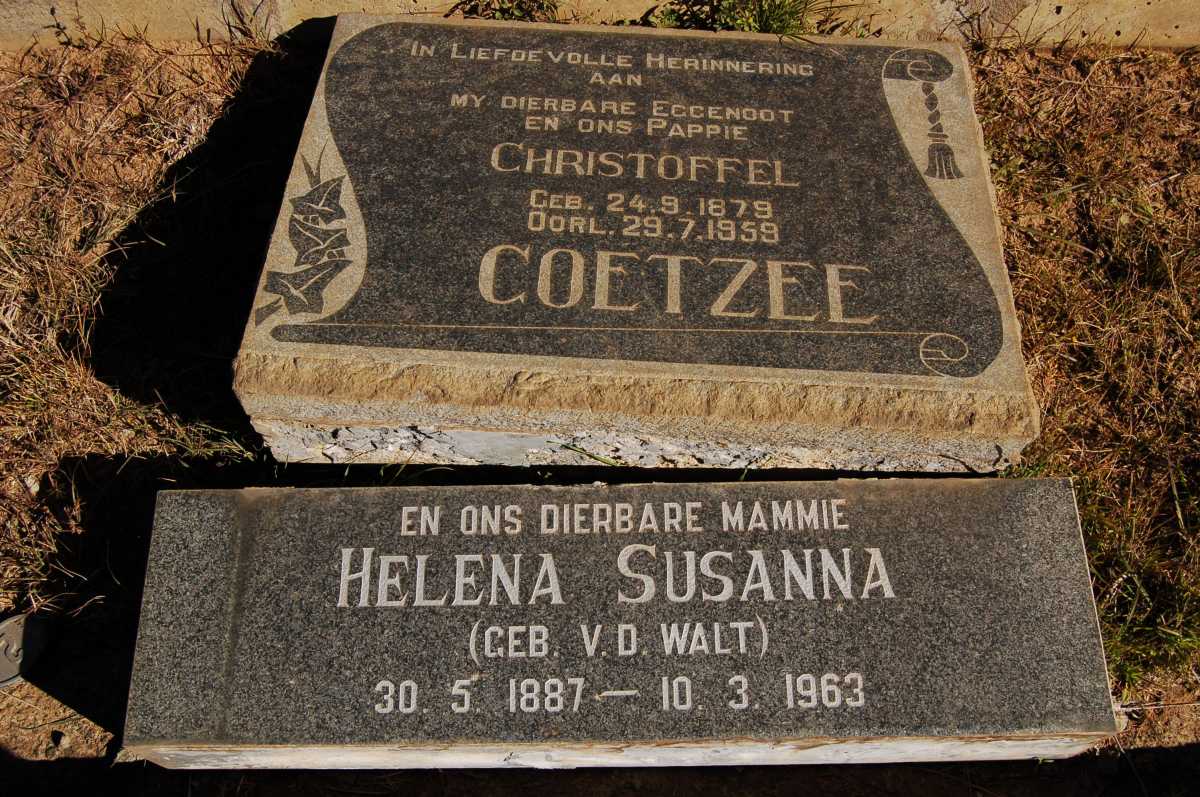COETZEE Christoffel 1879-1959 &amp; Helena Susanna V.D.WALT 1887-1963