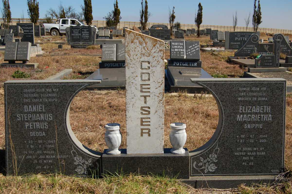 COETSER Daniel Stephanus Petrus 1942-1994 &amp; Elizabeth Magrietha 1946-2001