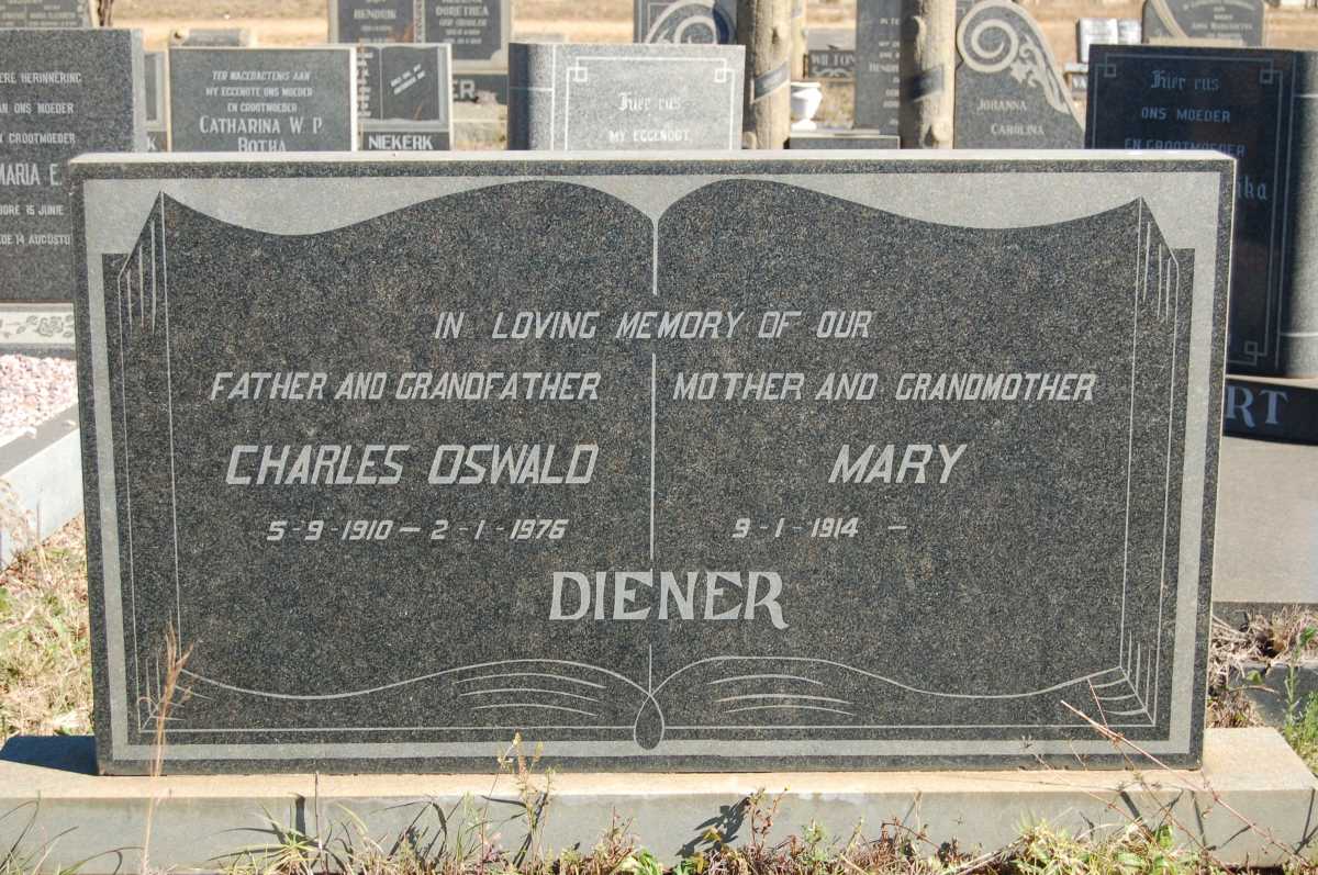 DIENER Charles Oswald 1910-1976 &amp; Mary 1914-
