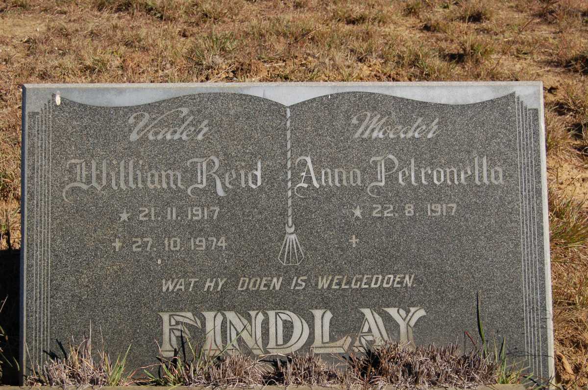 FINDLAY William Reid 1917-1974 &amp; Anna Petronella 1917-