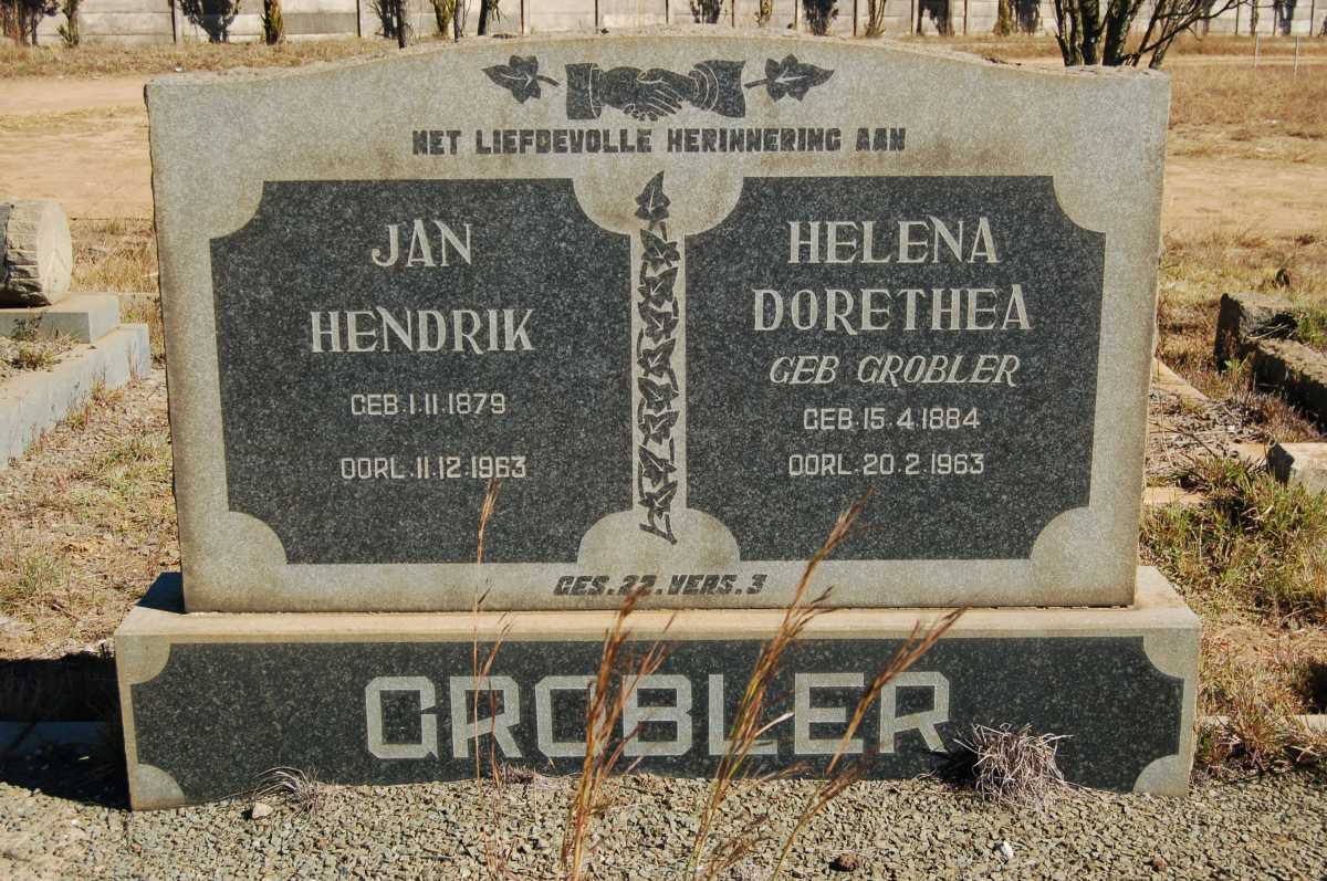 GROBLER Jan Hendrik 1879-1963 &amp; Helena Dorethea GROBLER 1884-1963