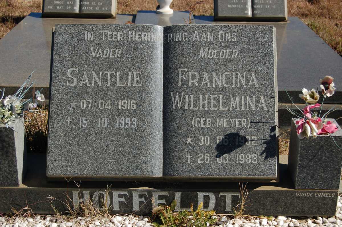 HOFFELDT Santlie 1916-1993 &amp; Francina Wilhelmina MEYER  19?2-1983