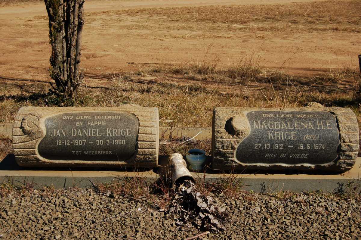 KRIGE Jan Daniel 1907-1960 &amp; Magdalena H.E. NEL 1912-1974