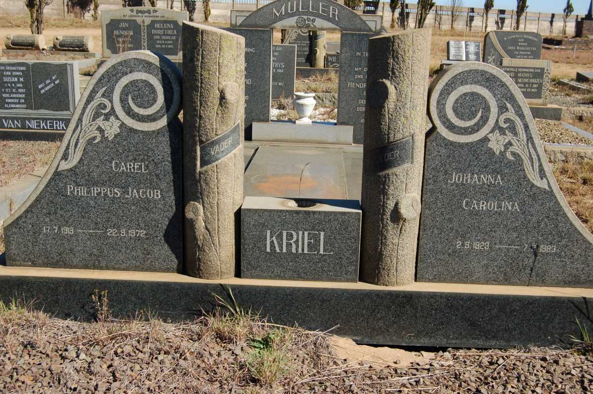 KRIEL Carel Philippus Jacob 1918-1972 &amp; Johanna Carolina 1923-1983