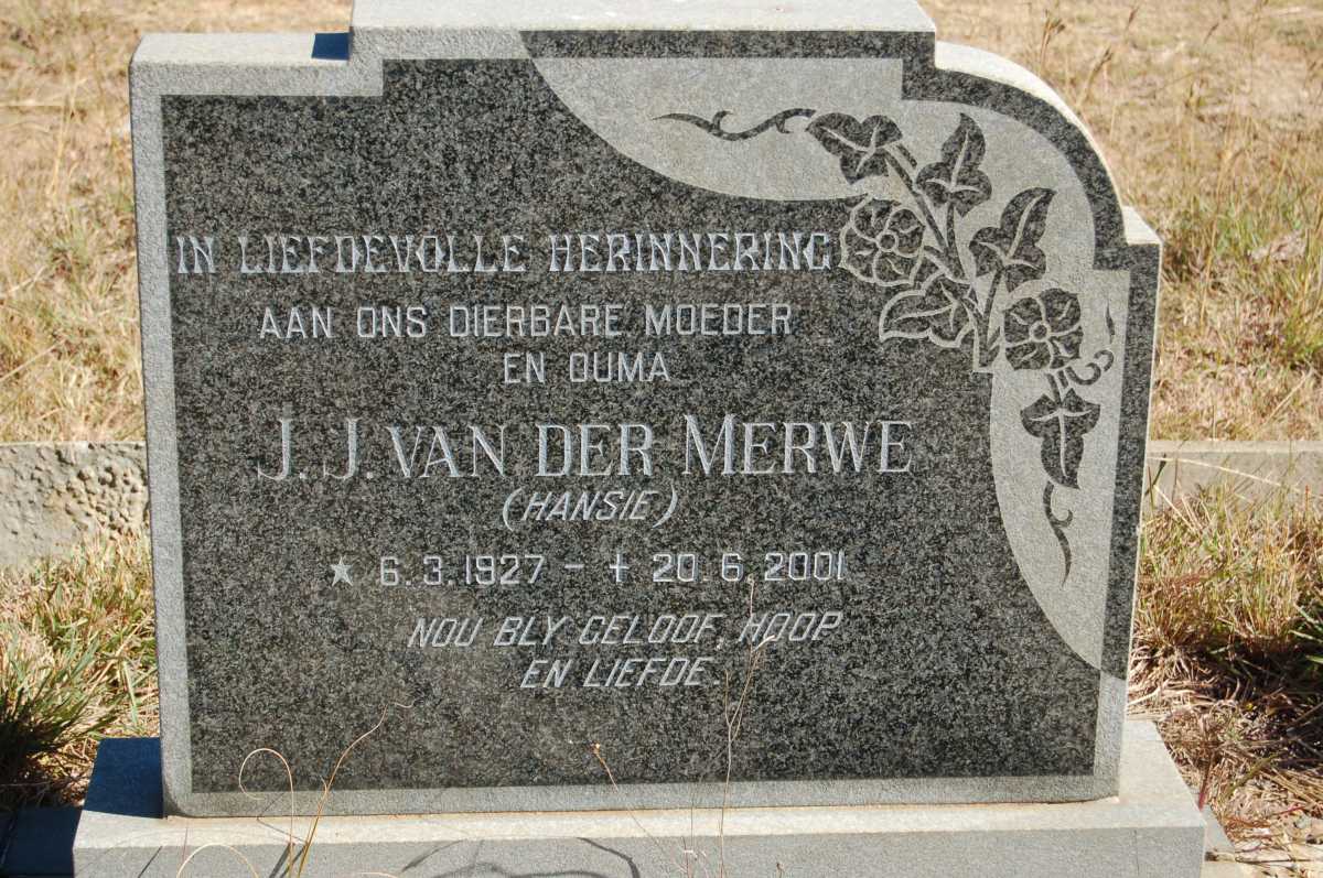 MERWE J.J., van der 1927-2001