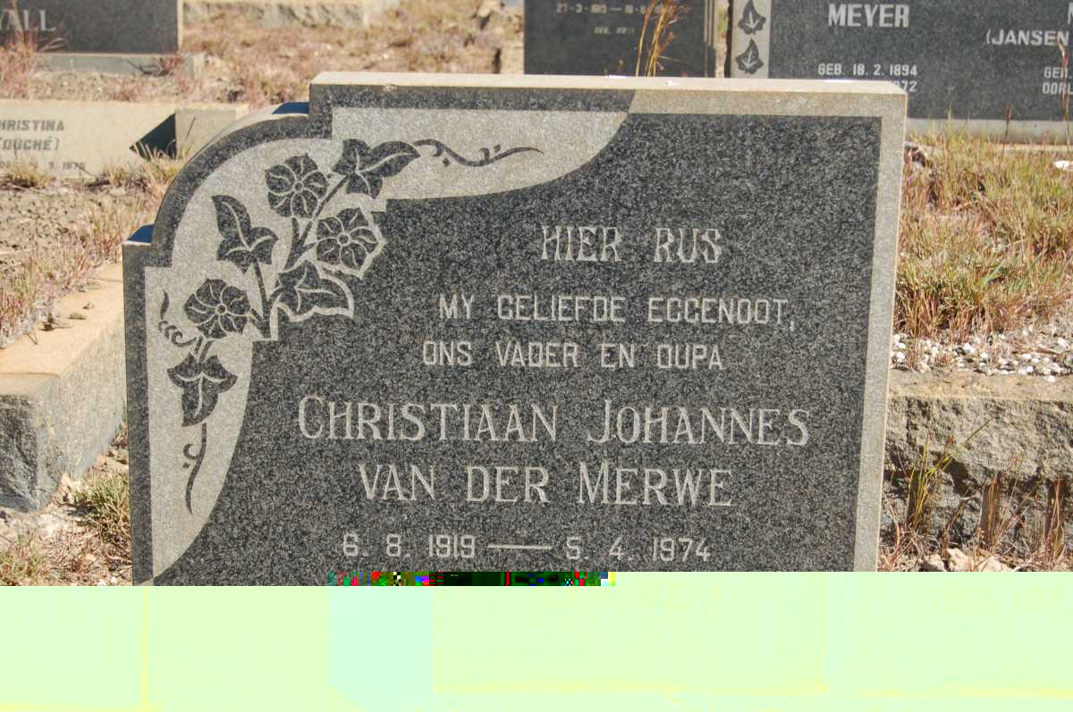MERWE Christiaan Johannes, van der 1919-1974