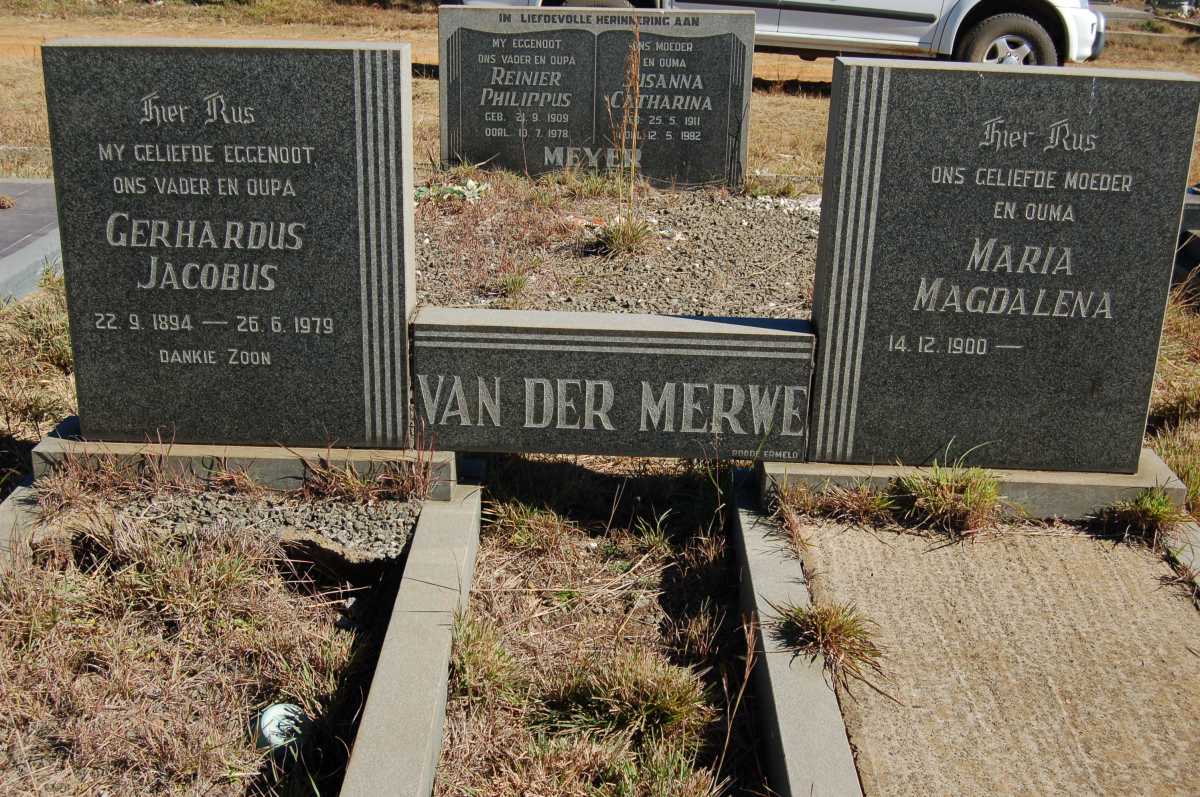 MERWE Gerhardus Jacobus, van der 1894-1979 &amp; Maria Magdalena 1900-