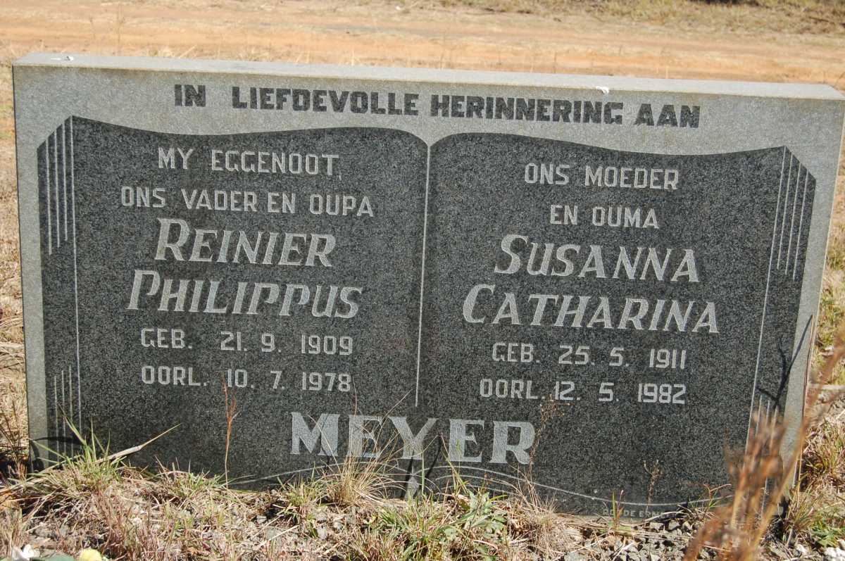 MEYER Reinier Philippus 1909-1978 &amp; Susanna Catharina 1911-1982