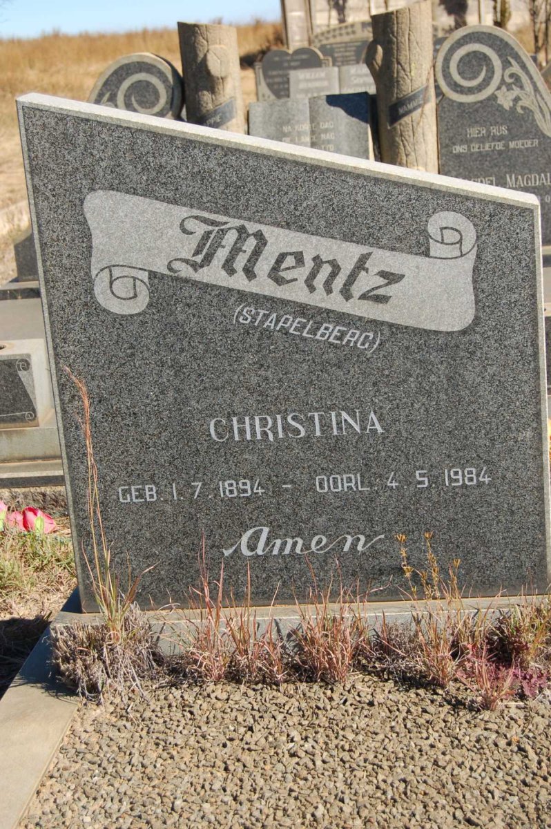 MENTZ Christina nee STAPELBERG 1894-1984