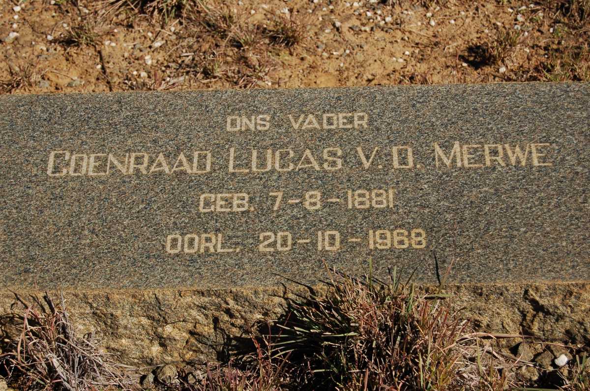 MERWE Coenraad Lucas, v.d. 1881-1968