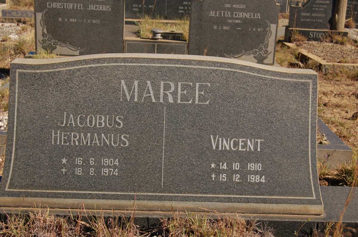 MAREE Jacobus Hermanus 1904-1974 &amp; Vincent 1910-1984