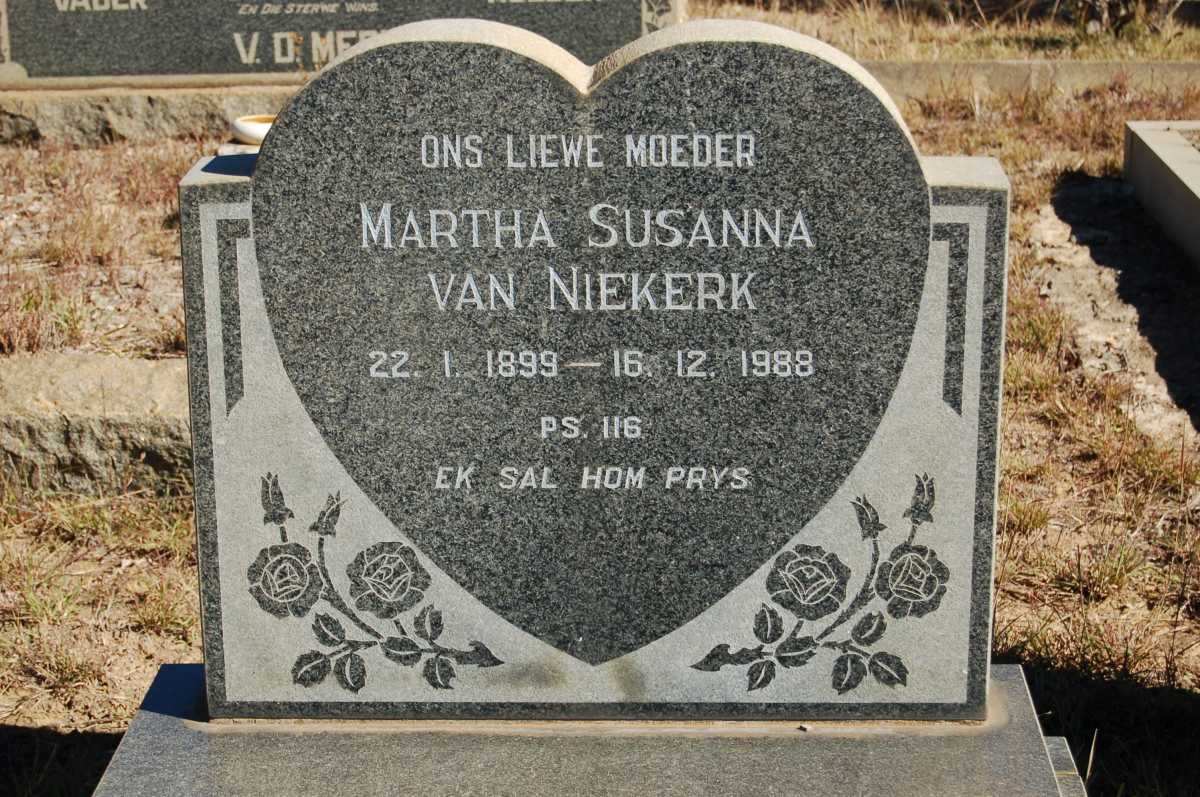 NIEKERK Martha Susanna, van 1899-1988