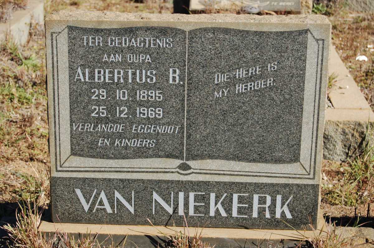 NIEKERK Albertus B., van 1895-1969