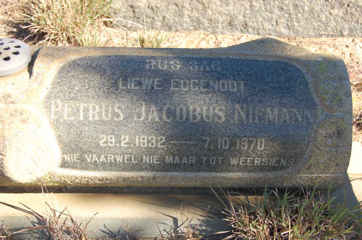NIEMANN Petrus Jacobus 1932-1970