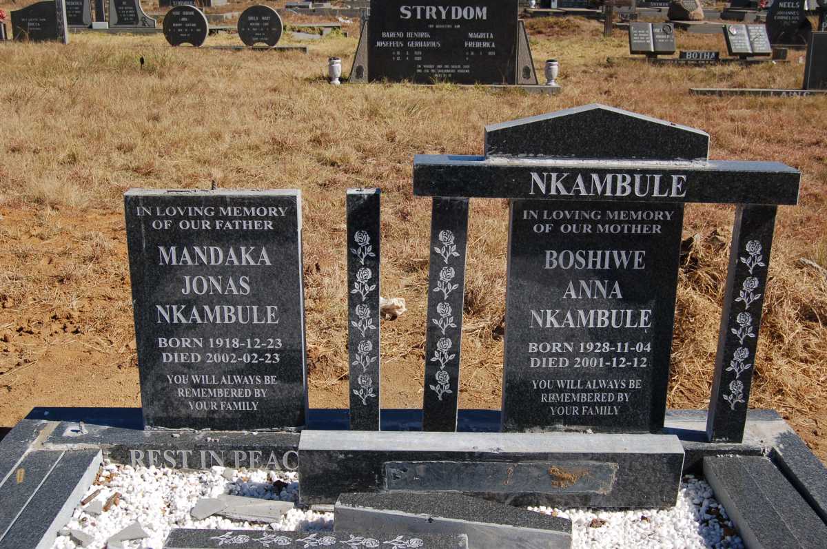 NKAMBULE Mandaka Jonas 1918-2002 &amp; Boshiwe Anna 1928-2001