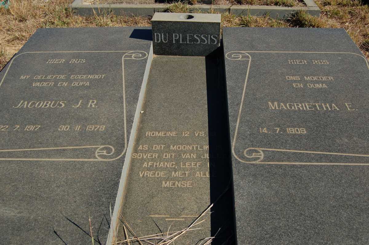PLESSIS Jacobus J.R., du 1917-1978 &amp; Magrietha E. 1909-