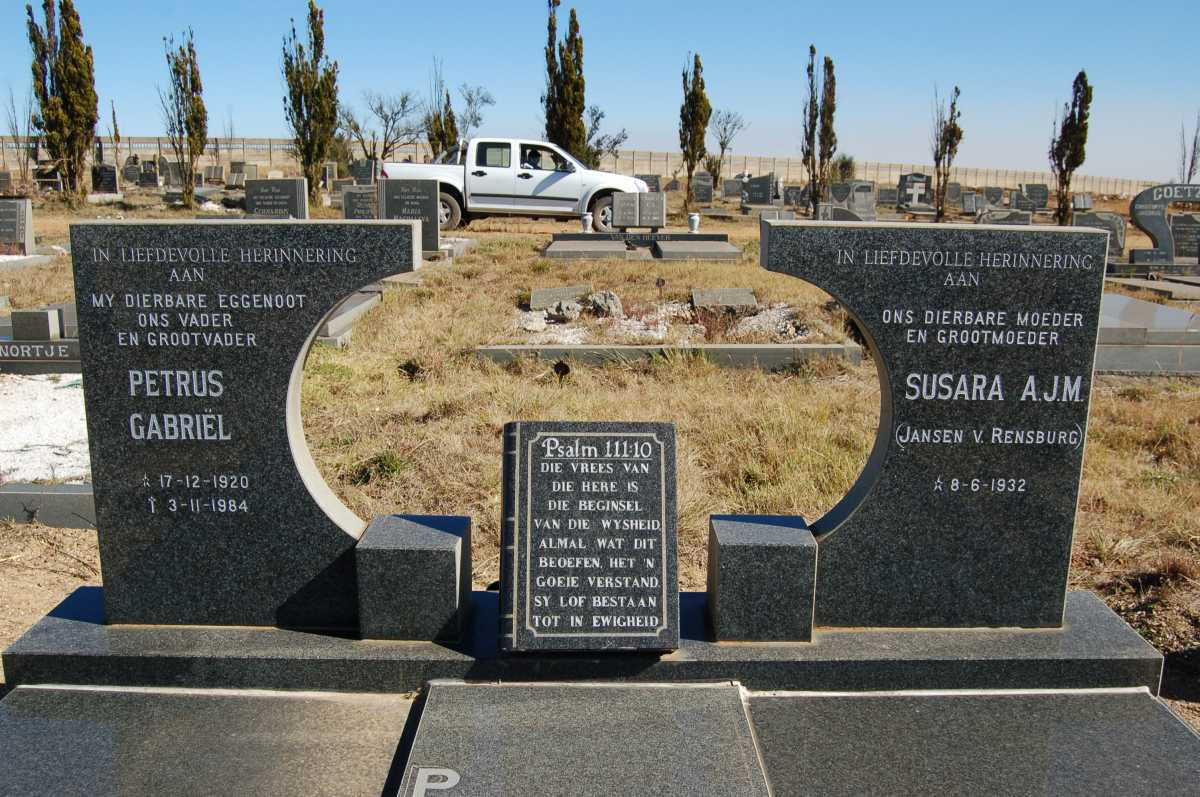 POTGIETER Petrus Gabriël 1920-1984 &amp; Susara A.J.M. JANSEN V. RENSBURG 1932-