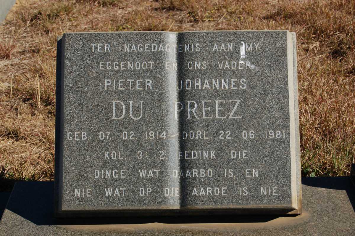PREEZ Pieter Johannes, du 1914-1981