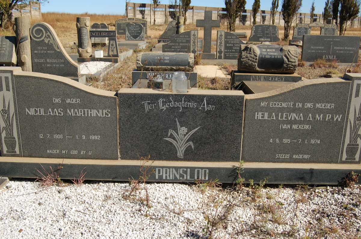 PRINSLOO Nicolaas Marthinus 1908-1992 &amp; Heila Levina A.M.P.W. VAN NIEKERK 1915-1974
