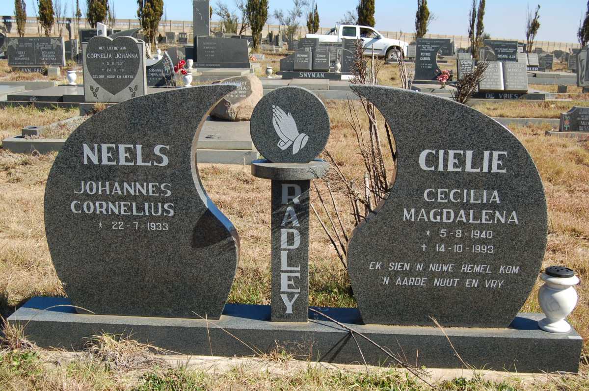 RADLEY Johannes Cornelius 1933- &amp; Cecilia Magdalena 1940-1993