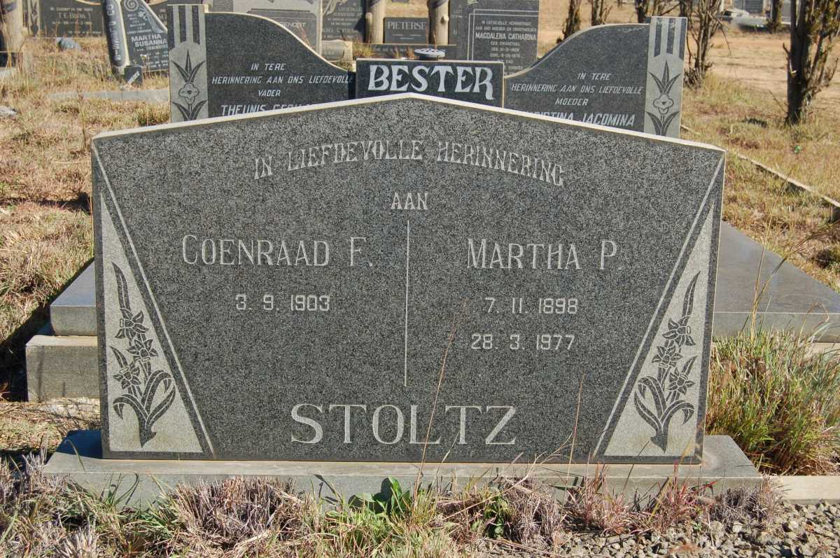 STOLTZ Coenraad F. 1903- &amp; Martha P. 1898-1977