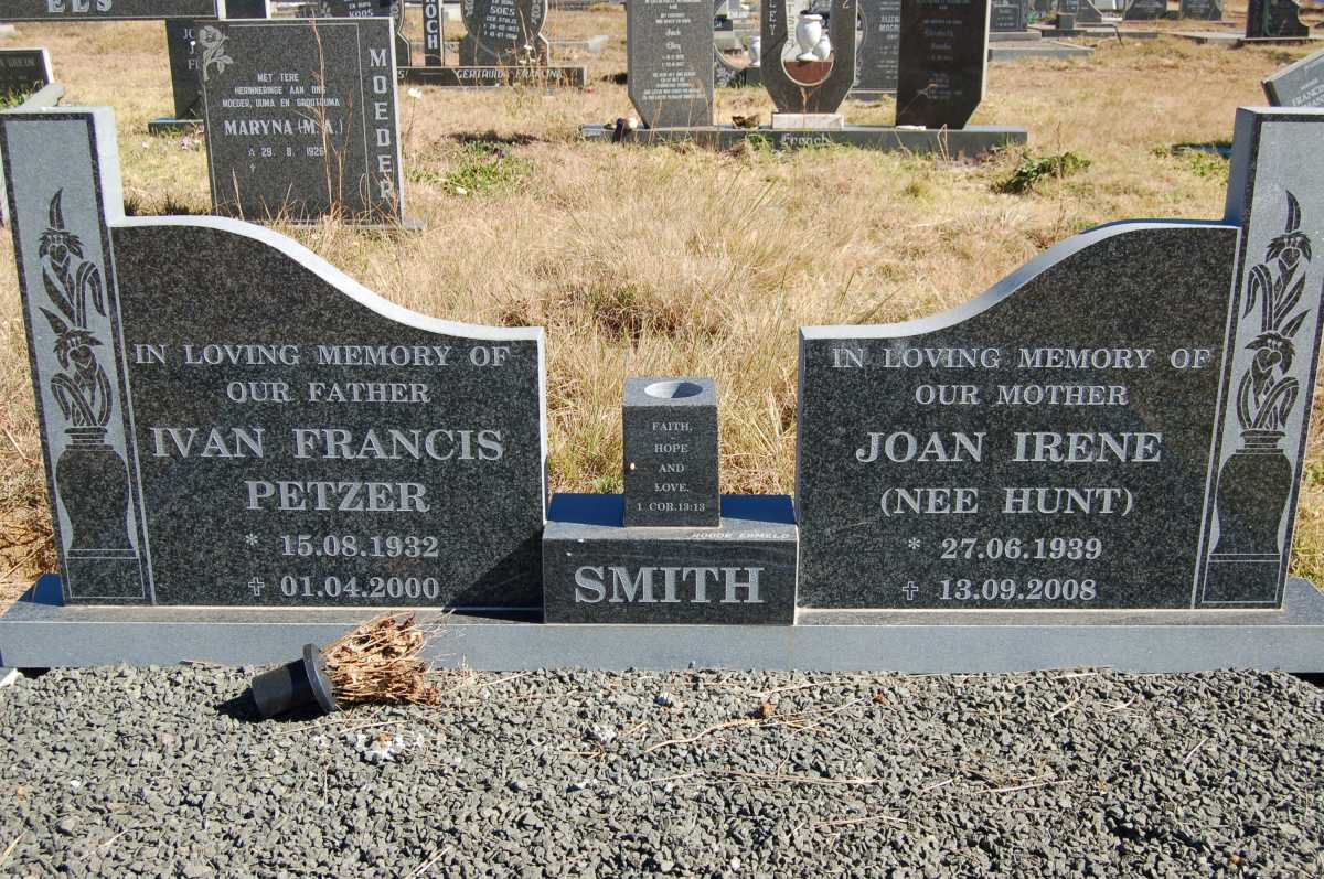 SMITH Ivan Francis Petzer 1932-2000 &amp; Joan Irene HUNT 1939-2008