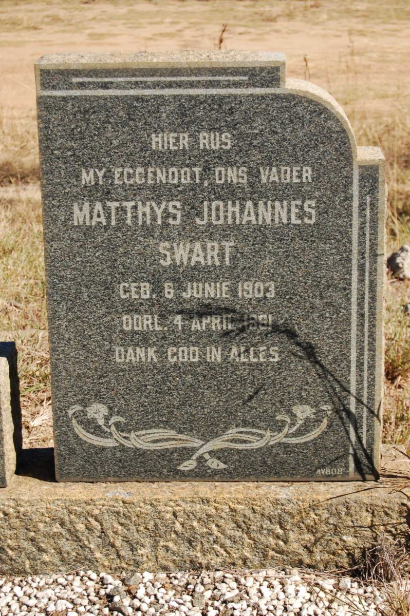 SWART Matthys Johannes 1903-1961