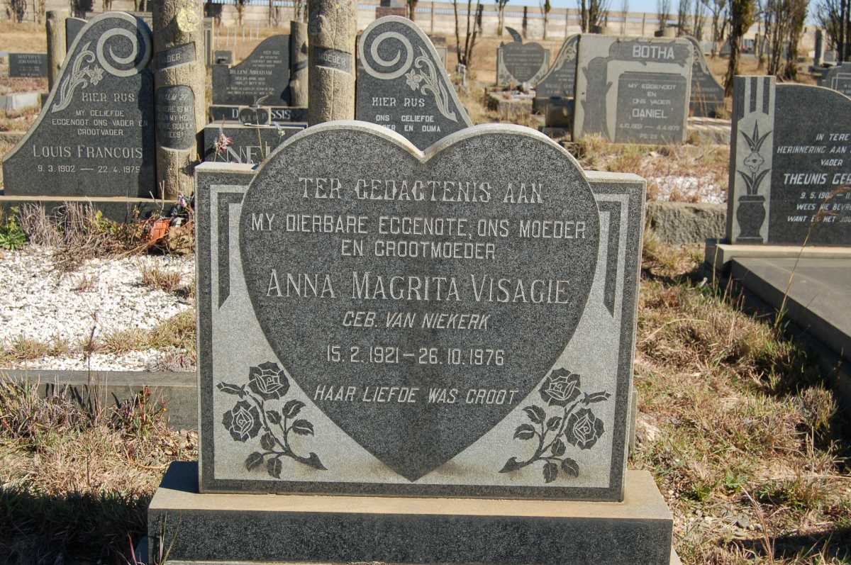 VISAGIE Anna Magrita nee VAN NIEKERK 1921-1976