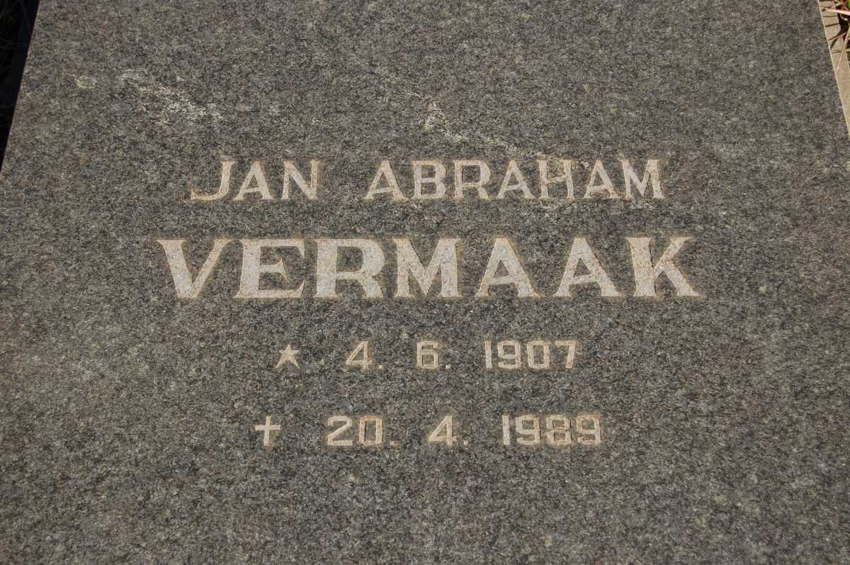VERMAAK Jan Abraham 1907-1989