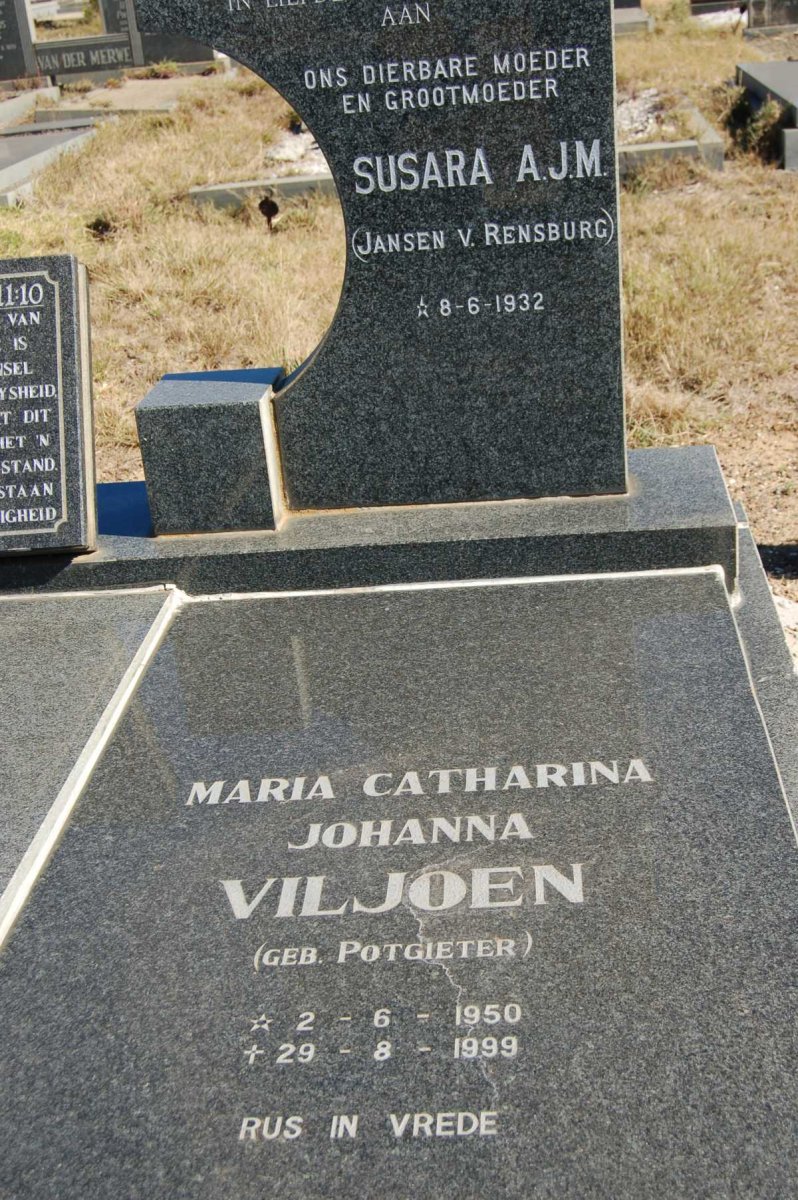 VILJOEN Maria Catharina Johanna voorheen Jansen v. Rensburg nee POTGIETER 1950-1999