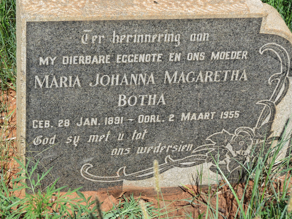 BOTHA Maria Johanna Magaretha 1891-1955