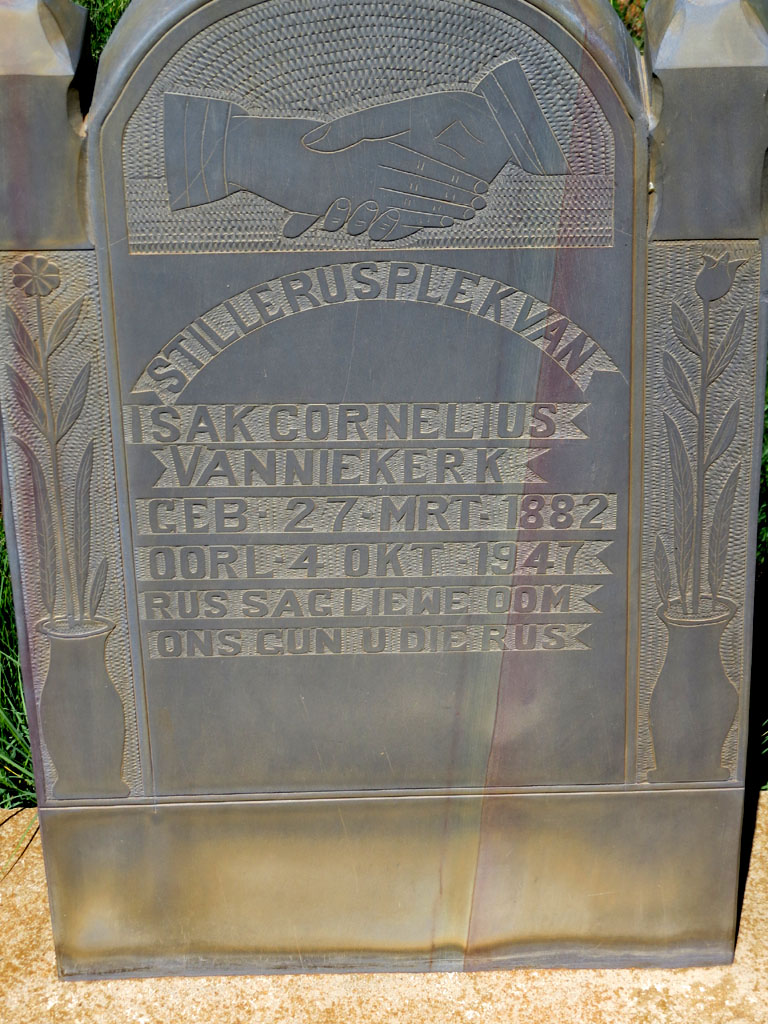 NIEKERK Isak Cornelius, van 1882-1947