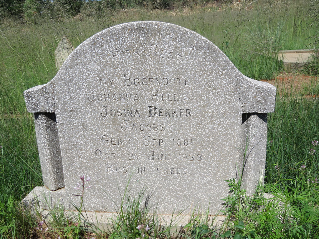 JACOBS Johanna Helena Josina, BEKKER 1881-1933