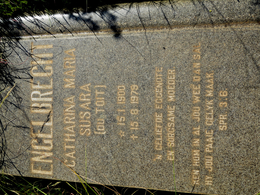 ENGELBRECHT Catharina Maria Susara nee DU TOIT 1900-1979