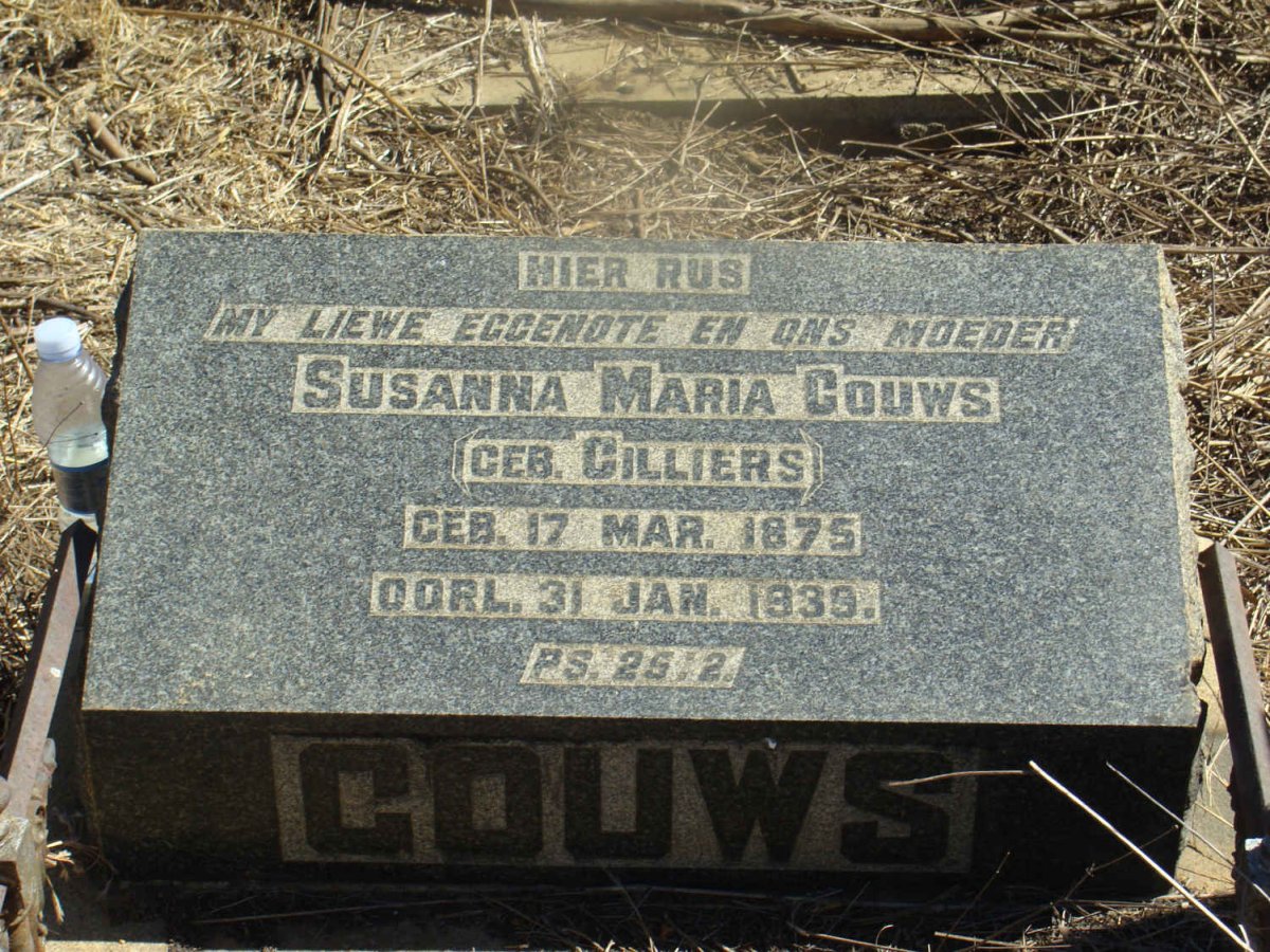 GOUWS Susanna Maria nee CILLIERS 1875-1939