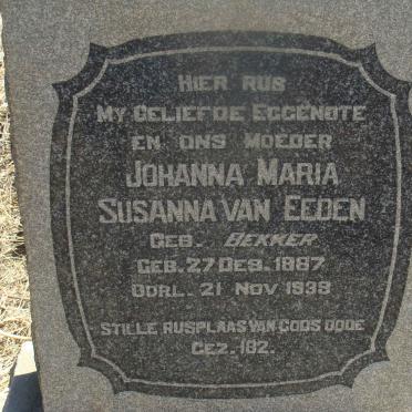 EEDEN Johanna Maria Susanna, van nee BEKKER 1887-1939