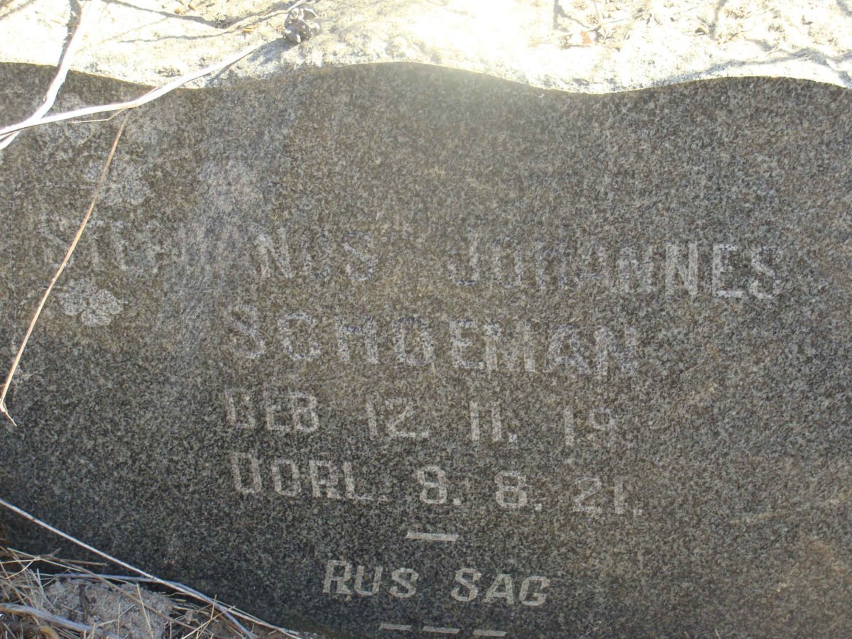 SCHOEMAN Stephanus Johannes 1919-1921