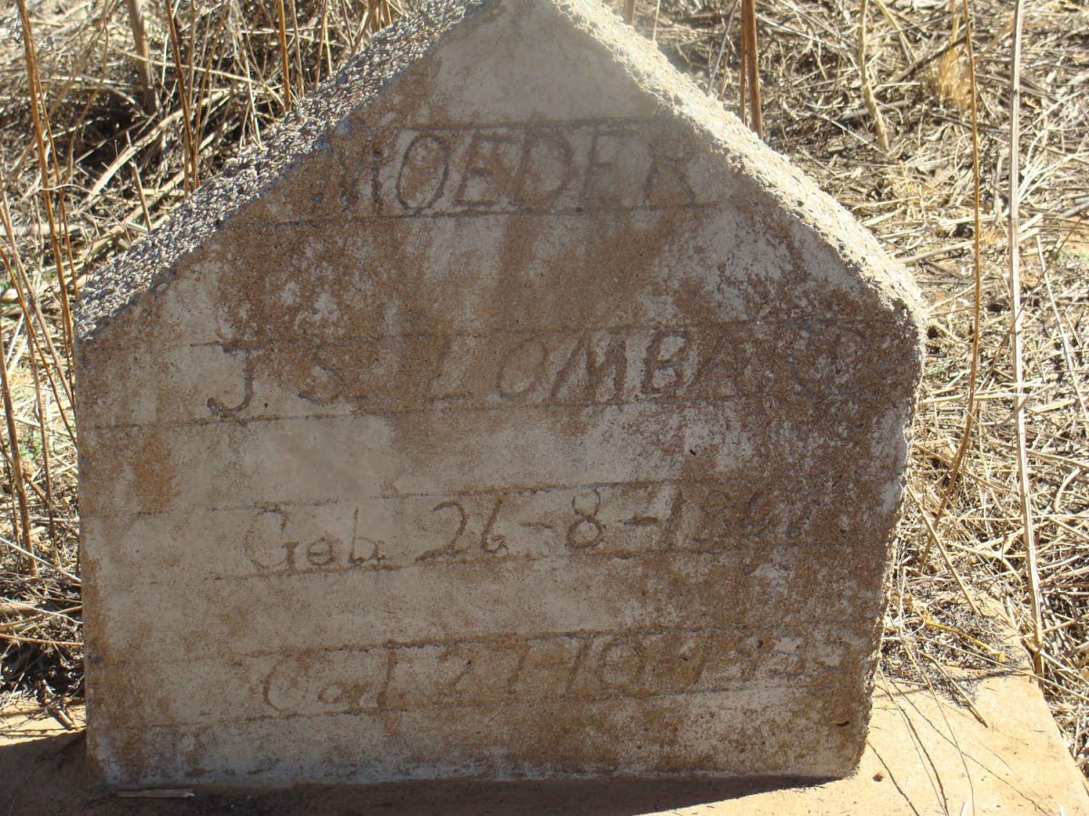 LOMBARD J.S. 1867-1935 nee GOUWS voorheen BEKKER
