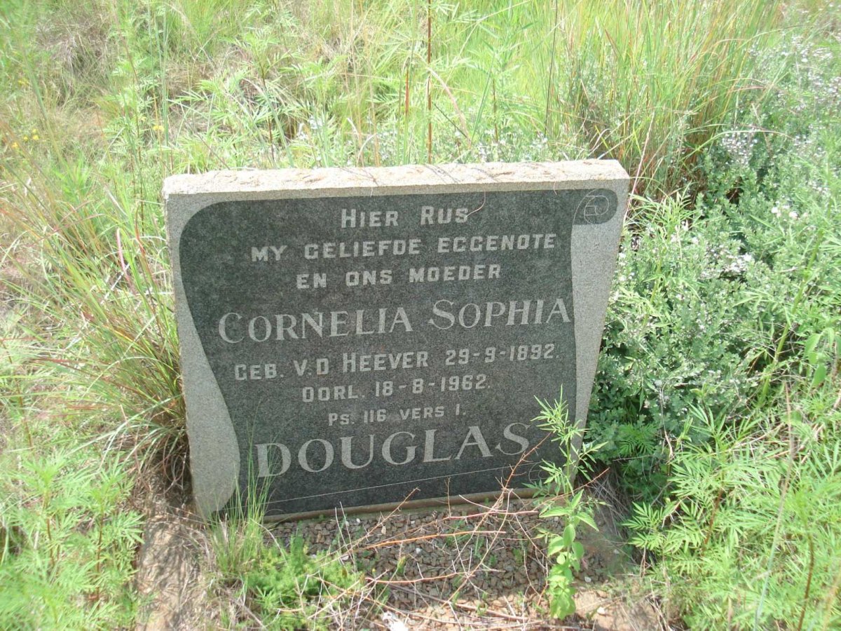 DOUGLAS Cornelia Sophia nee V.D. HEEVER 1892-1962
