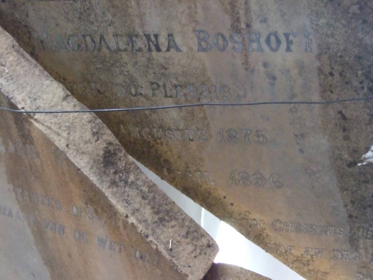 BOSHOFF Magdalena nee DU PLESSIS 1875-1896