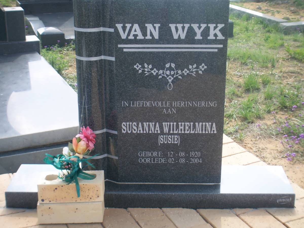 WYK Susanna Wilhelmina, van 1920-2004