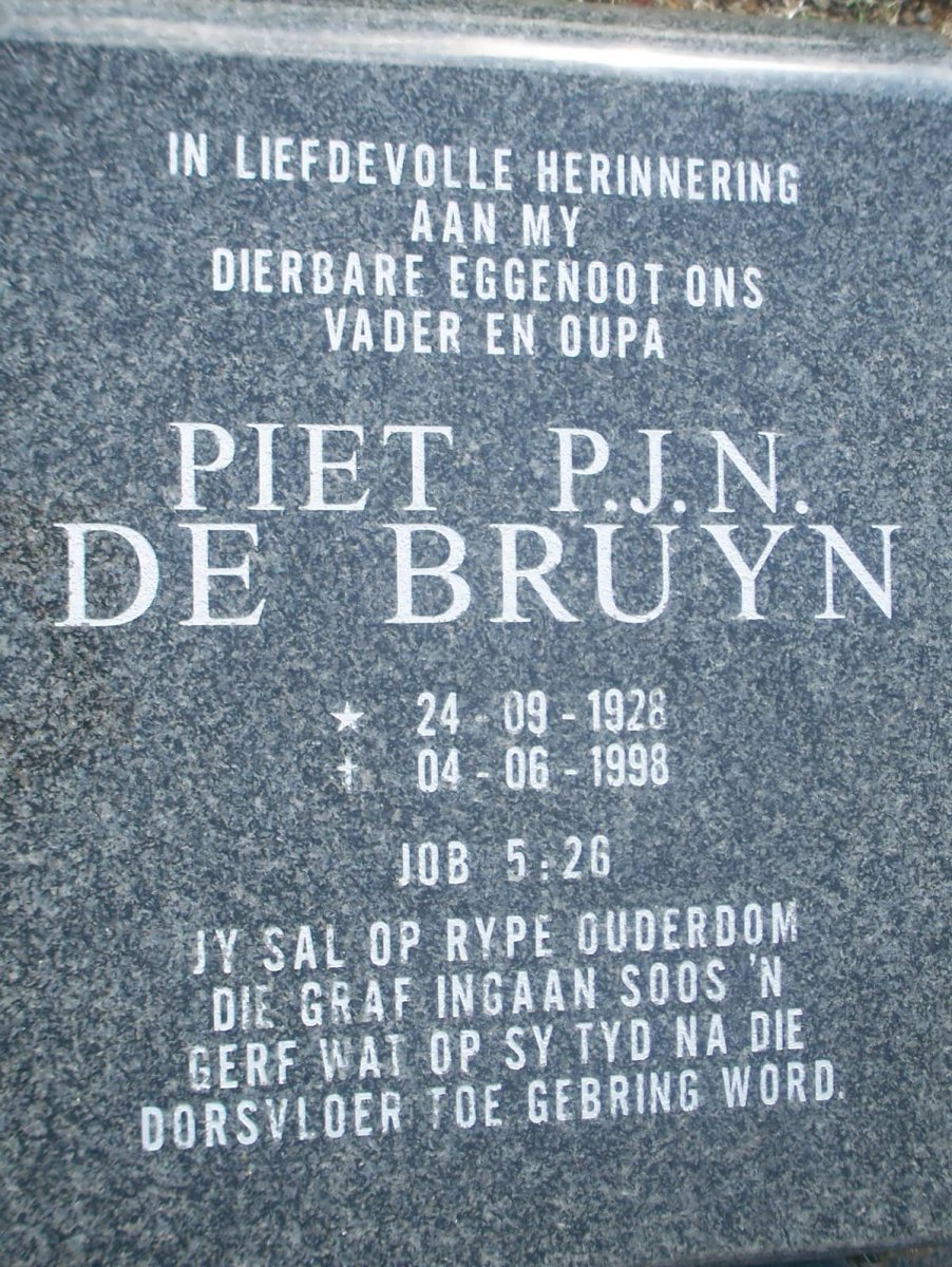 BRUYN Piet P.J.N., de 1928-1998