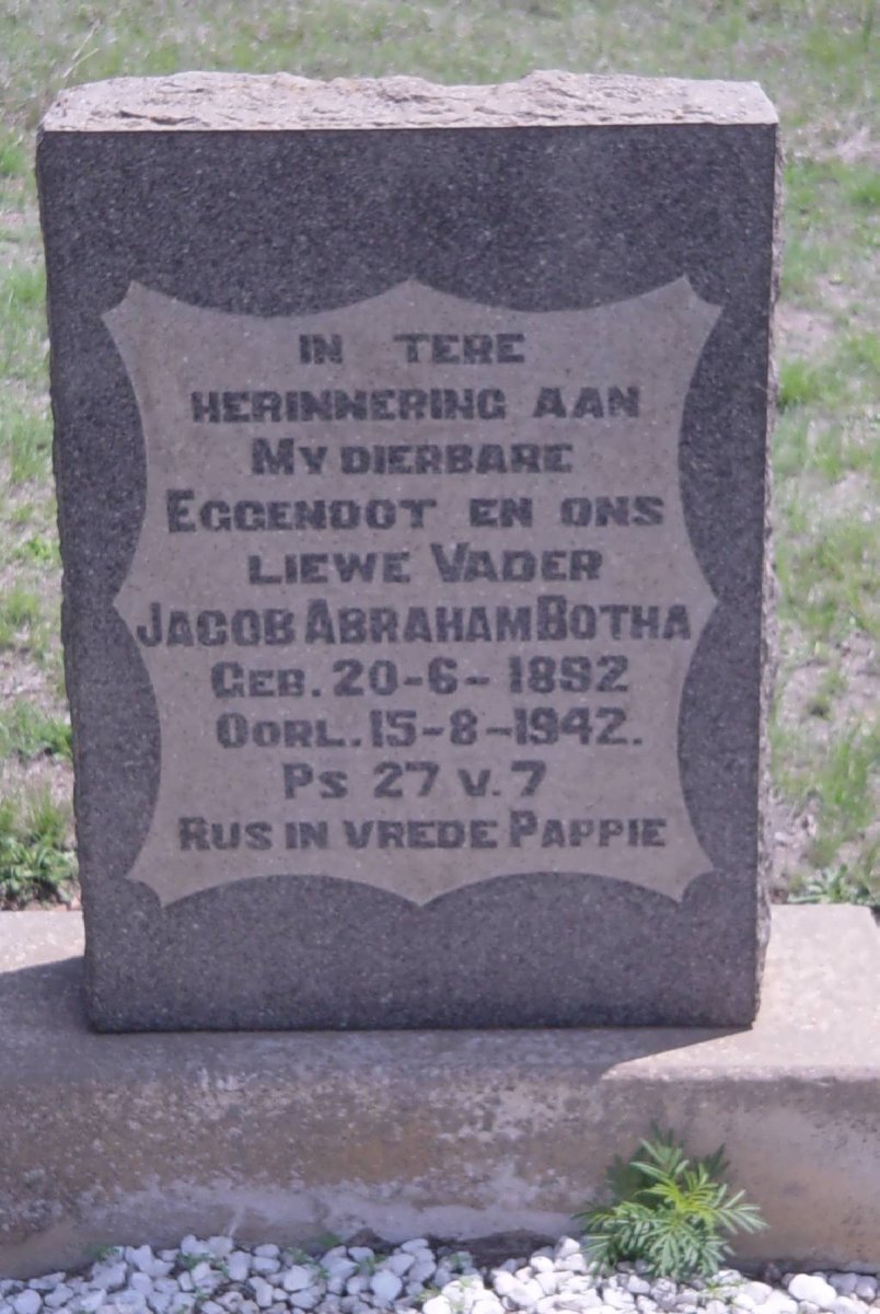 BOTHA Jacob Abraham 1892-1942