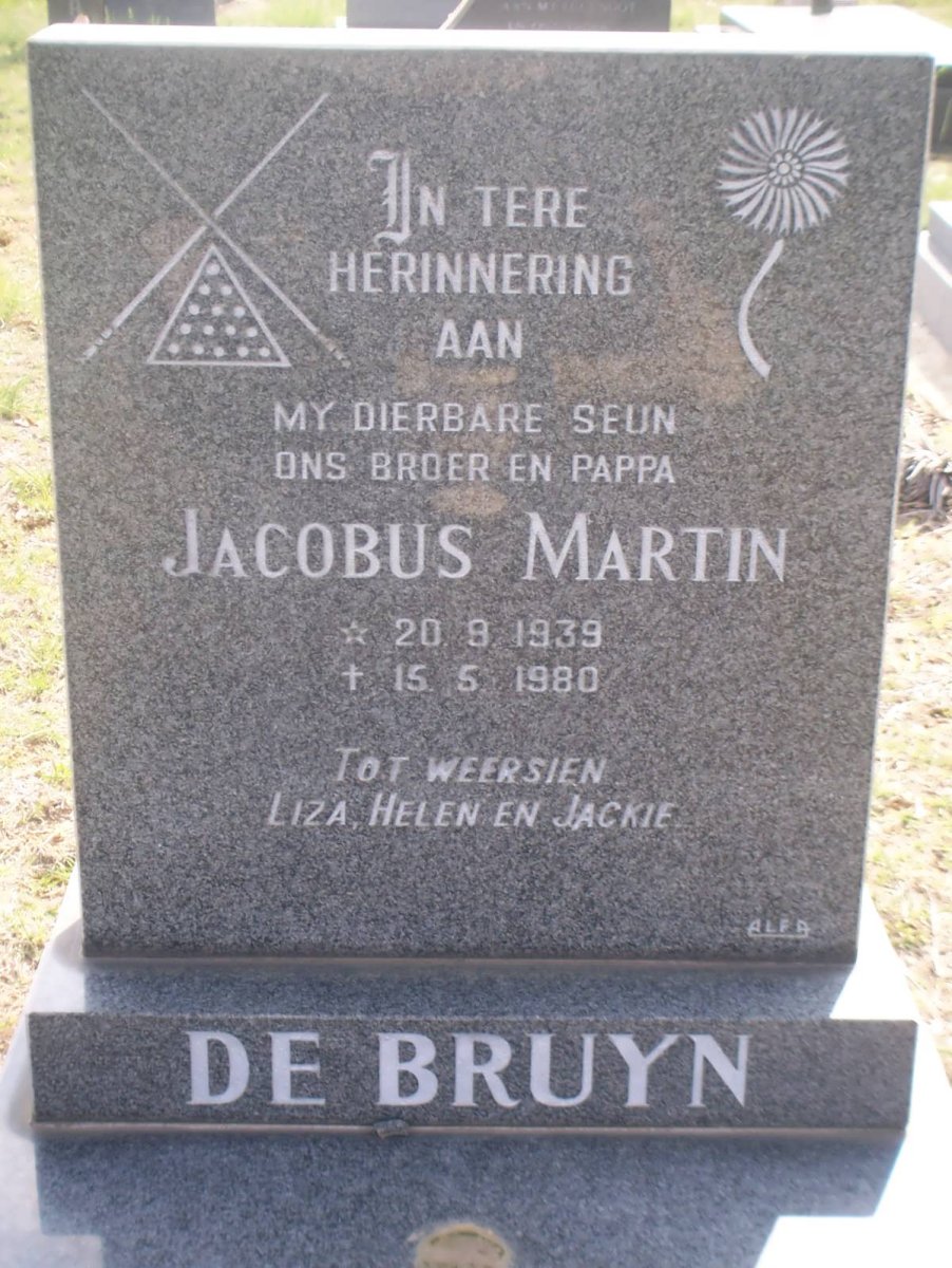 BRUYN Jacobus Martin, de 1939-1980