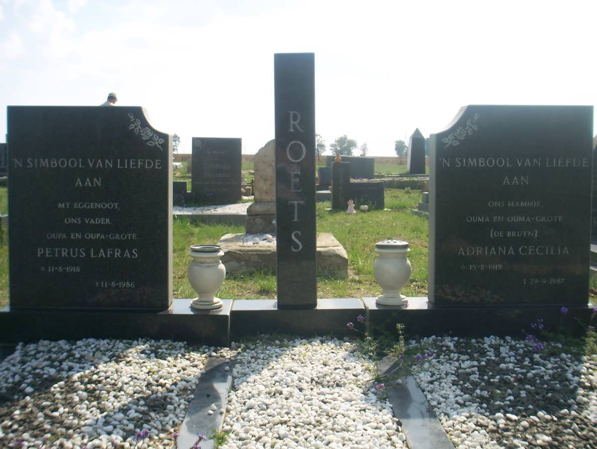 ROETS Petrus Lafras 1918-1986 &amp; Adriana Cecilia 1919-1987