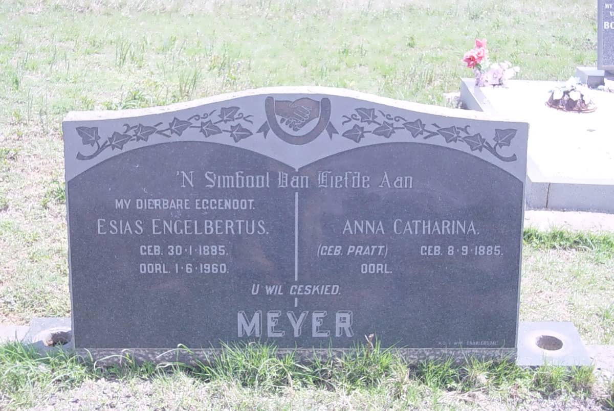 MEYER Esias Engelbertus 1885-1960 &amp; Anna Catharina PRATT 1885-