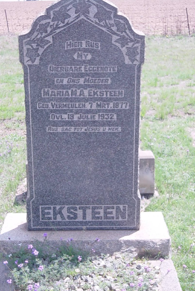 EKSTEEN Maria M.A. nee VERMEULEN 1877-1932