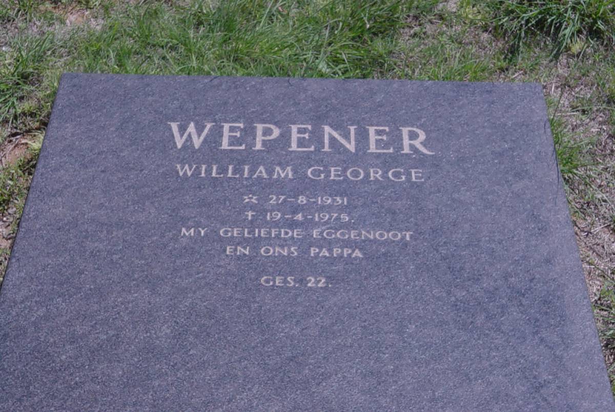 WEPENER William George 1931-1975